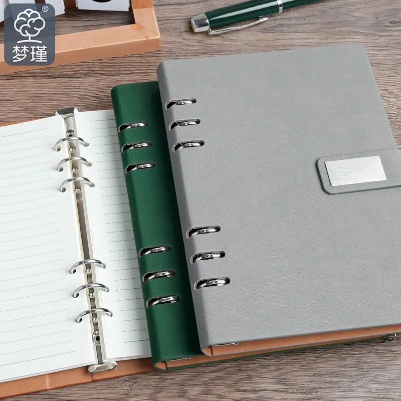 Lær A5 Løsblad Notebook